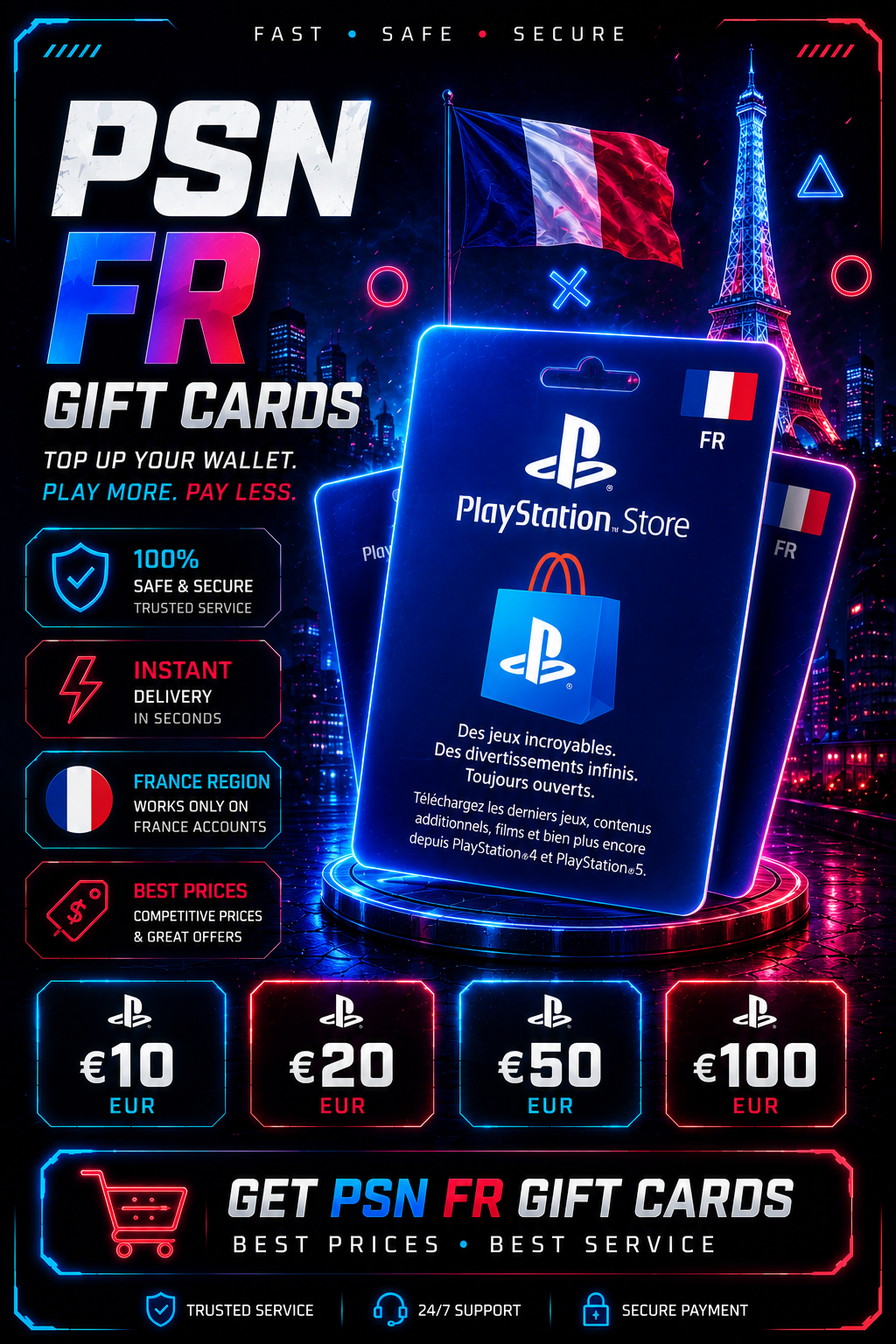 PSN France Gift Cards banner